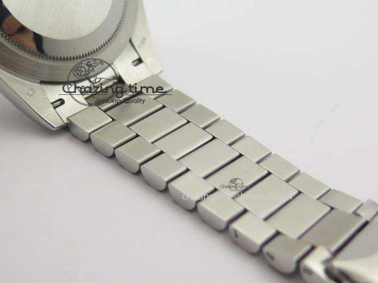 Chic DayDate 40mm BP-Maker 228206 SS Ice Blue Roman Dial (Smooth Bezel) On SS Bracelet ETA 3912