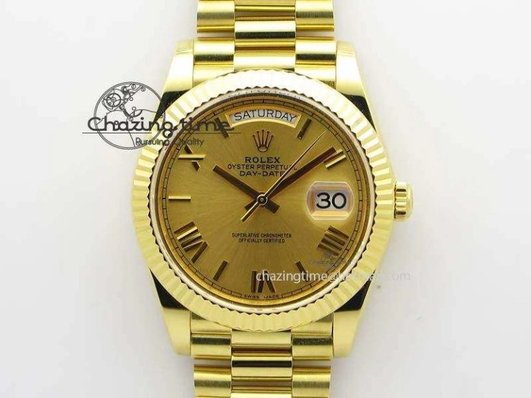 DayDate 40mm BP-Maker 228238 YG Wrapped Gold Roman Dial (Fluted Bezel) On YG Bracelet ETA StreetReady 3848