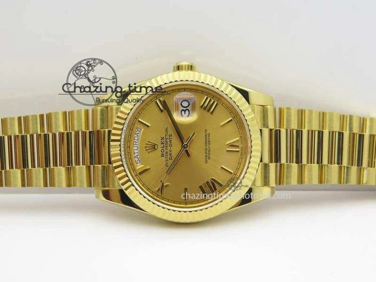 DayDate 40mm BP-Maker 228238 YG Wrapped Gold Roman Dial (Fluted Bezel) On YG Bracelet ETA StreetReady 3848