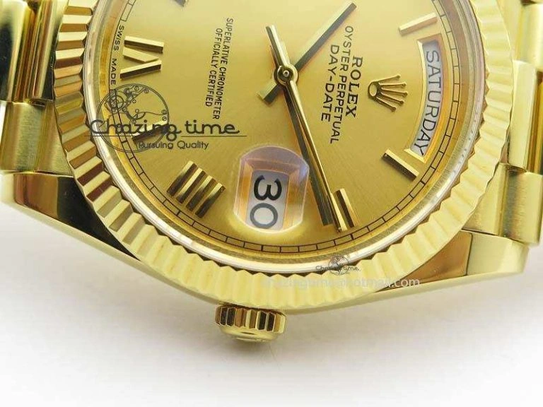DayDate 40mm BP-Maker 228238 YG Wrapped Gold Roman Dial (Fluted Bezel) On YG Bracelet ETA StreetReady 3848
