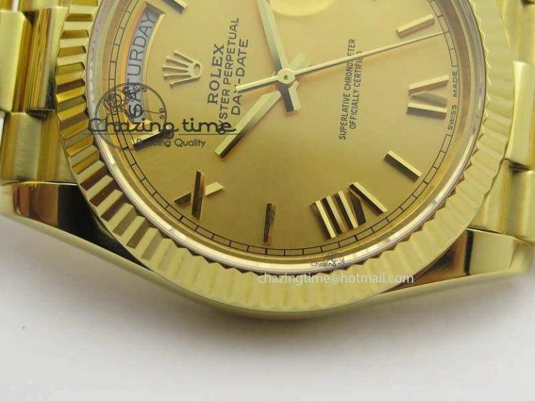 DayDate 40mm BP-Maker 228238 YG Wrapped Gold Roman Dial (Fluted Bezel) On YG Bracelet ETA StreetReady 3848