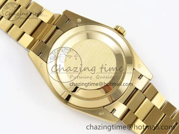 DayDate 40mm YG QF 1:1 Best Edition Green Roman Dial on President Bracelet A2824 (Gain Weight) Colorful 1333