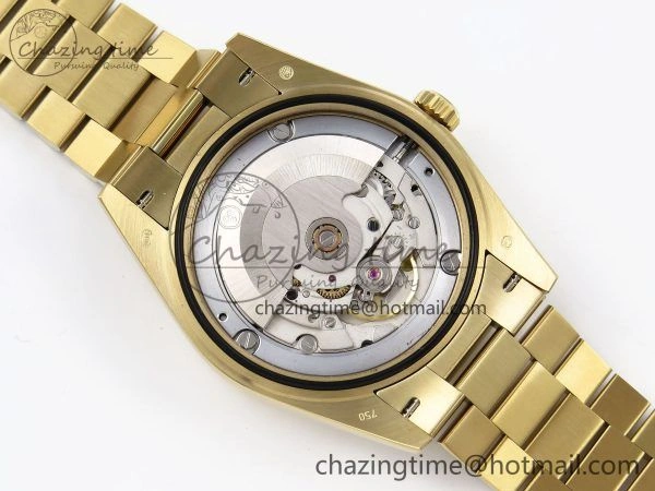 DayDate 40mm YG QF 1:1 Best Edition Green Roman Dial on President Bracelet A2824 (Gain Weight) Colorful 1333