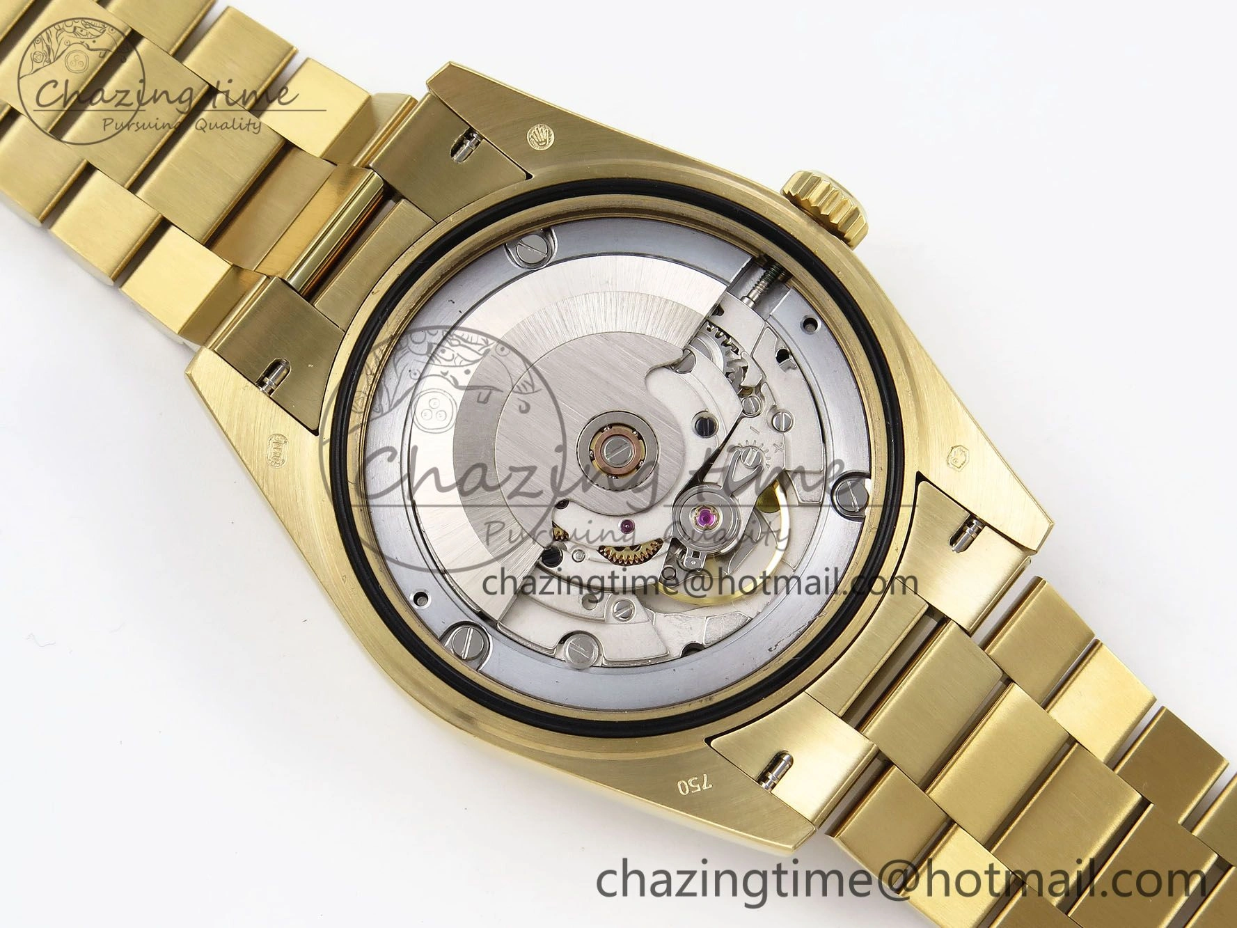 DayDate 40mm YG QF 1:1 Best Edition Green Roman Dial on President Bracelet A2824 (Gain Weight) Colorful 1333
