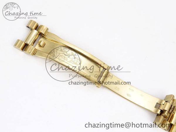 DayDate 40mm YG QF 1:1 Best Edition Green Roman Dial on President Bracelet A2824 (Gain Weight) Colorful 1333