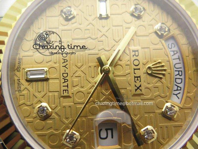 Colorful DayDate II 41mm MK Best Edition SS RG Wrapped Gold Dial Diamond Marker On Bracelet A 4000