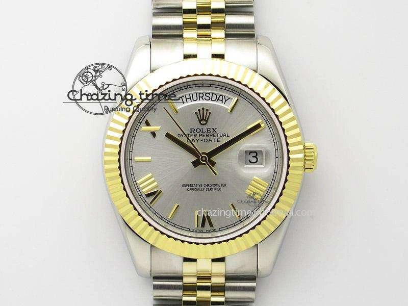 DayDate II 41mm MK Best Edition SS RG Wrapped Sliver Dial Roman Marker On Bracelet A Affordable 4005