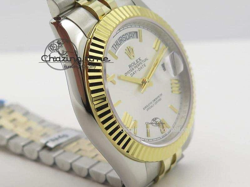 DayDate II 41mm MK Best Edition SS RG Wrapped Sliver Dial Roman Marker On Bracelet A Affordable 4005