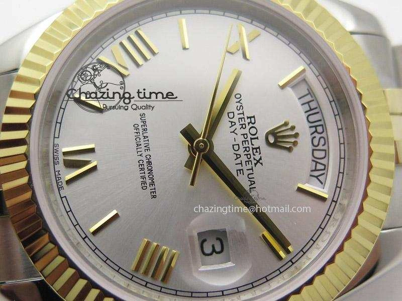 DayDate II 41mm MK Best Edition SS RG Wrapped Sliver Dial Roman Marker On Bracelet A Affordable 4005