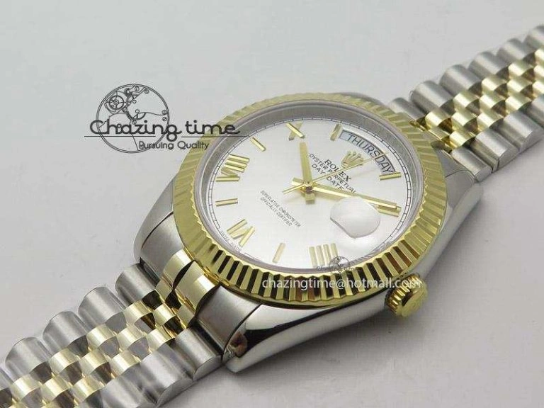 DayDate II 41mm MK Best Edition SS RG Wrapped Sliver Dial Roman Marker On Bracelet A Affordable 4005