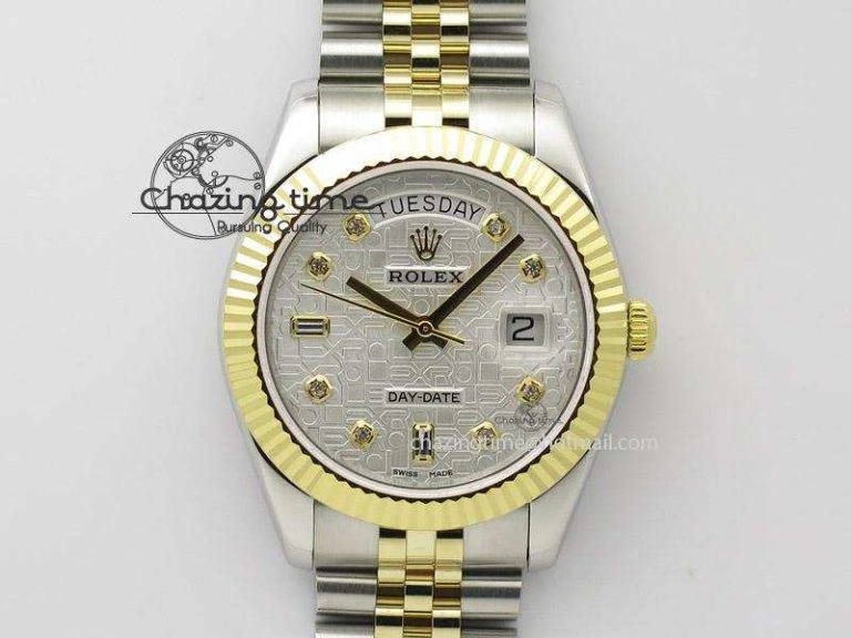 DayDate II 41mm MK Best Edition SS RG Wrapped White Dial Diamond Marker On Bracelet A ZeroBulk 3999