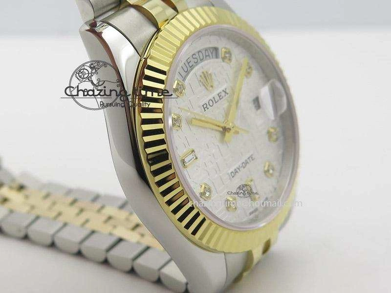 DayDate II 41mm MK Best Edition SS RG Wrapped White Dial Diamond Marker On Bracelet A ZeroBulk 3999