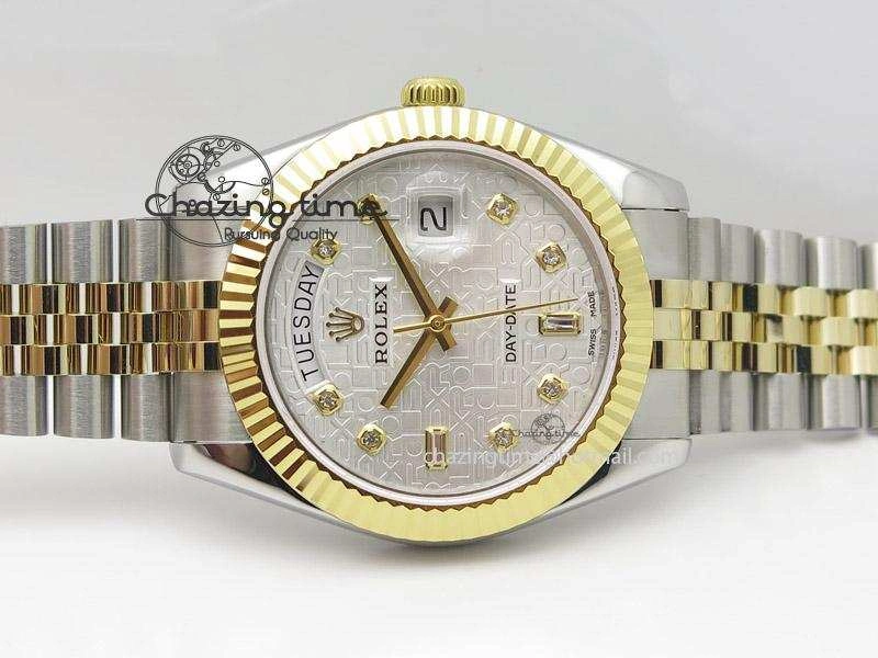DayDate II 41mm MK Best Edition SS RG Wrapped White Dial Diamond Marker On Bracelet A ZeroBulk 3999