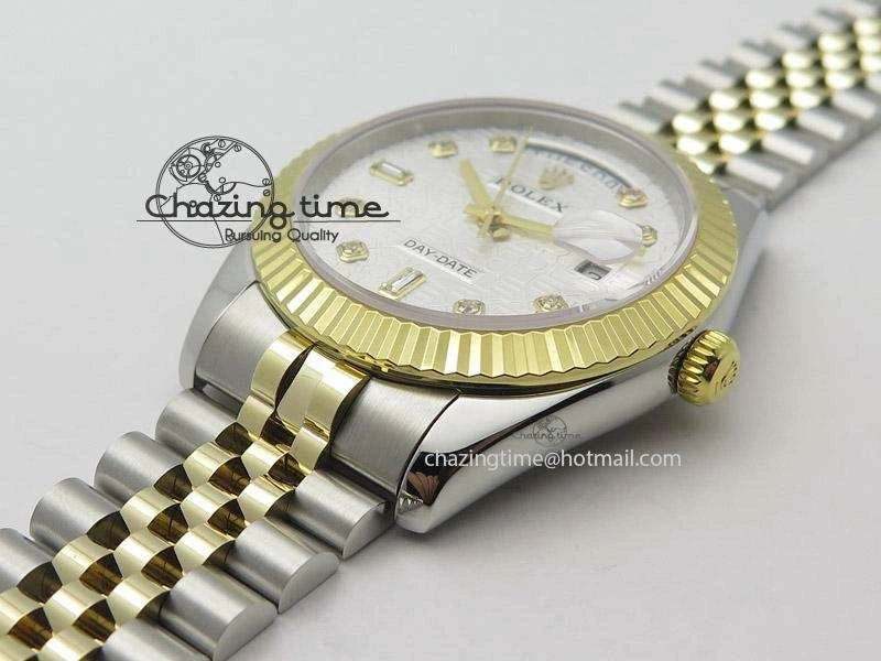 DayDate II 41mm MK Best Edition SS RG Wrapped White Dial Diamond Marker On Bracelet A ZeroBulk 3999