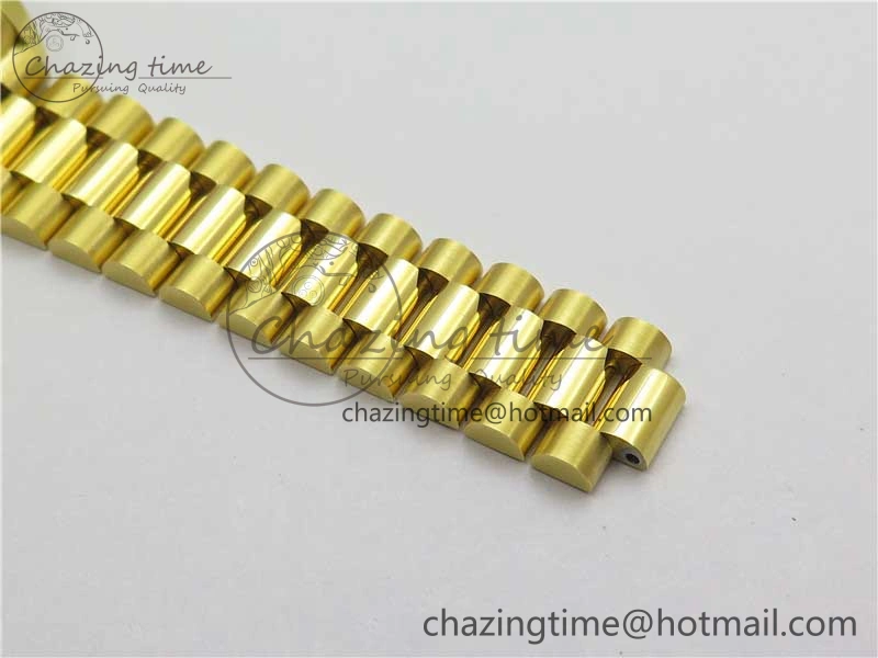 Stretchable Daydate 278288 31mm YG EWF Best Edition Green Malachite Dial Crystal Markers on YG President Bracelet ETA 10332