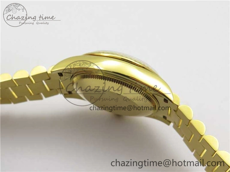 Durable Daydate 278288 31mm YG EWF Best Edition Green Malachite Dial on YG President Bracelet ETA 2605