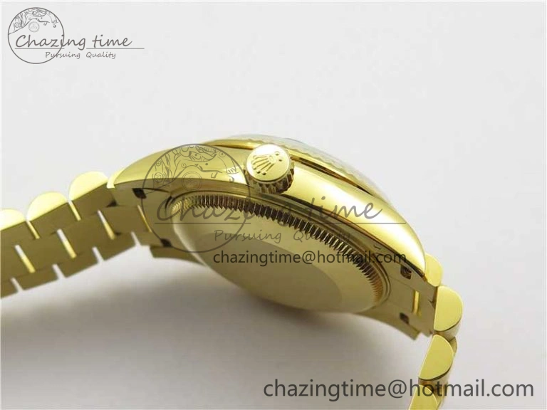 Durable Daydate 278288 31mm YG EWF Best Edition Green Malachite Dial on YG President Bracelet ETA 2605