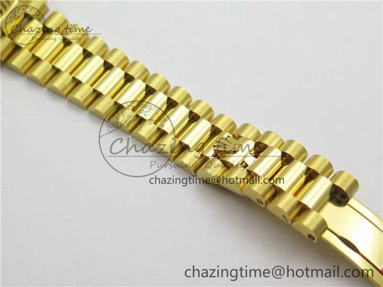 Durable Daydate 278288 31mm YG EWF Best Edition Green Malachite Dial on YG President Bracelet ETA 2605
