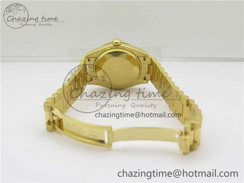 Durable Daydate 278288 31mm YG EWF Best Edition Green Malachite Dial on YG President Bracelet ETA 2605
