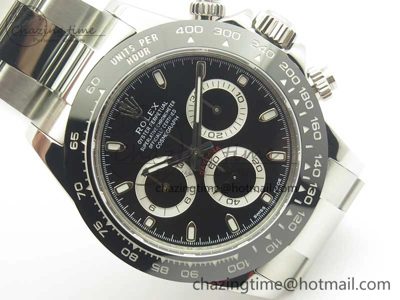 Daytona 116500 ARF 1:1 Best Edition 904L SS Case And Bracelet Black Dial A4130 Super Clone V Functional 3420