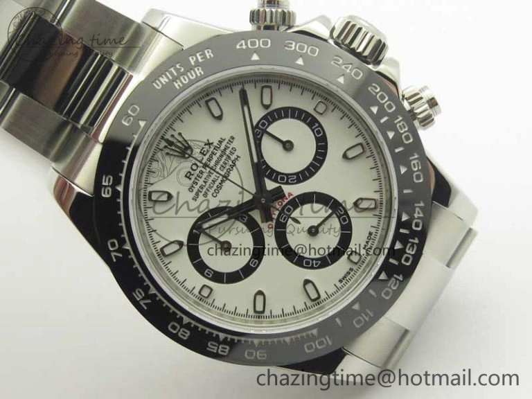Bright Daytona 116500 ARF 1:1 Best Edition 904L SS Case And Bracelet White Dial A4130 Super Clone V 3421