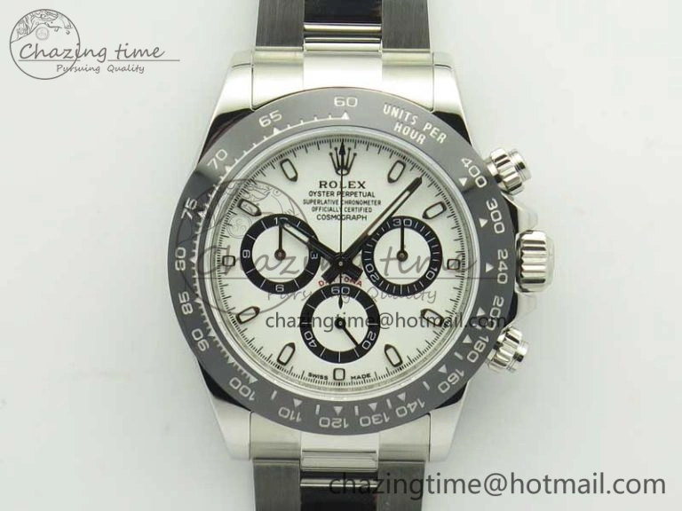 Bright Daytona 116500 ARF 1:1 Best Edition 904L SS Case And Bracelet White Dial A4130 Super Clone V 3421