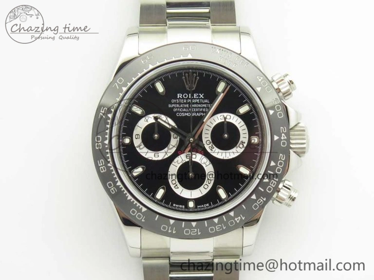 Daytona 116500 JHF Best Edition Ceramic Bezel Black Dial on SS Bracelet A EasyMatch 3267