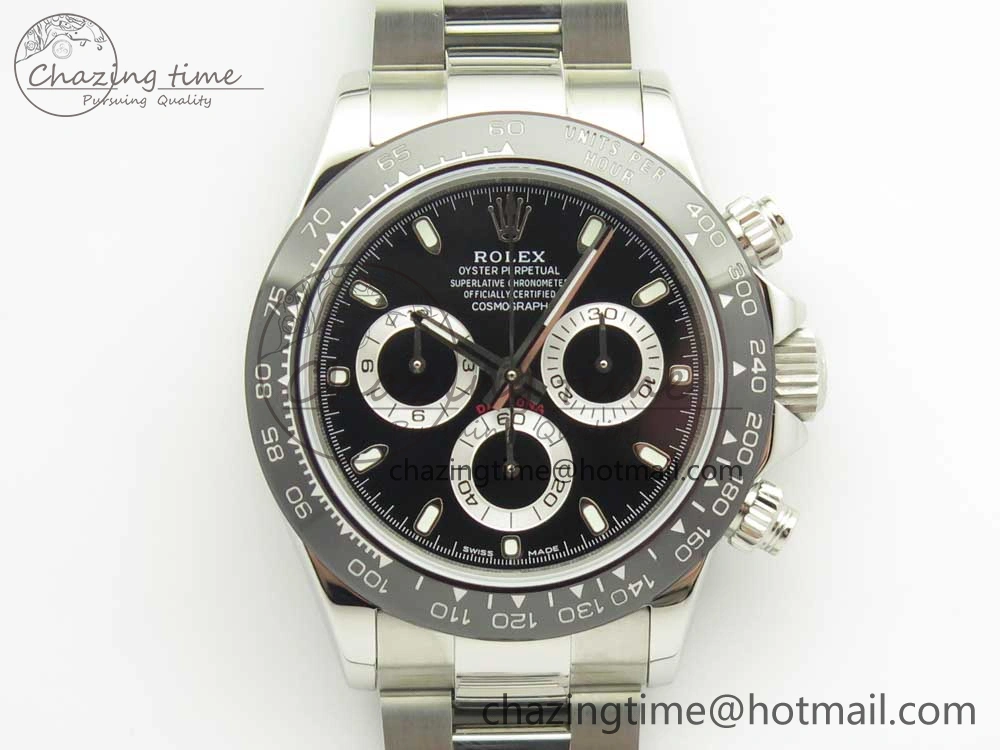 Daytona 116500 JHF Best Edition Ceramic Bezel Black Dial on SS Bracelet A EasyMatch 3267