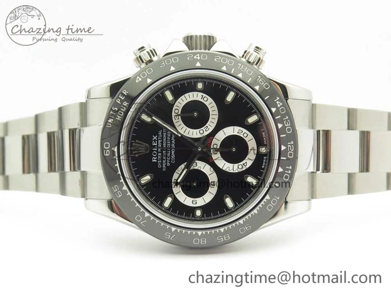 Daytona 116500 JHF Best Edition Ceramic Bezel Black Dial on SS Bracelet A EasyMatch 3267