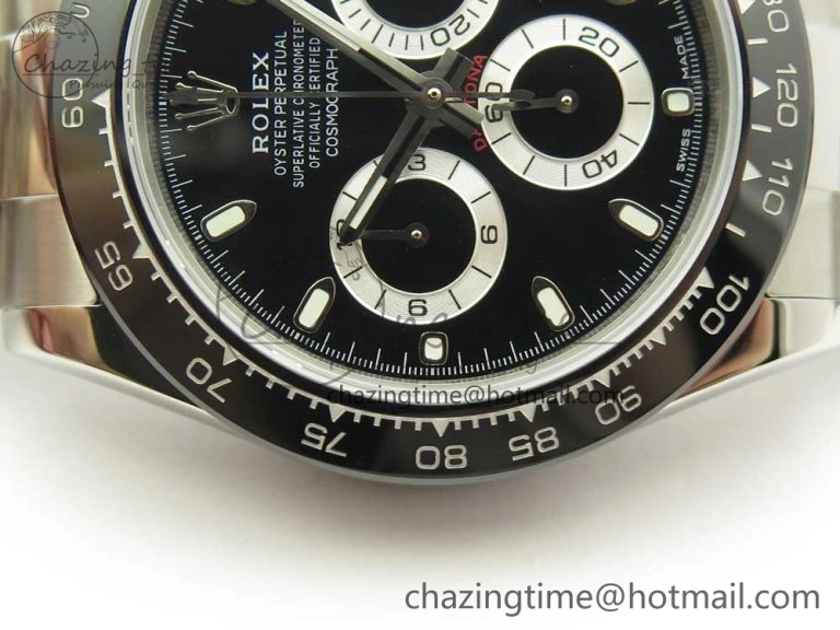 Daytona 116500 JHF Best Edition Ceramic Bezel Black Dial on SS Bracelet A EasyMatch 3267