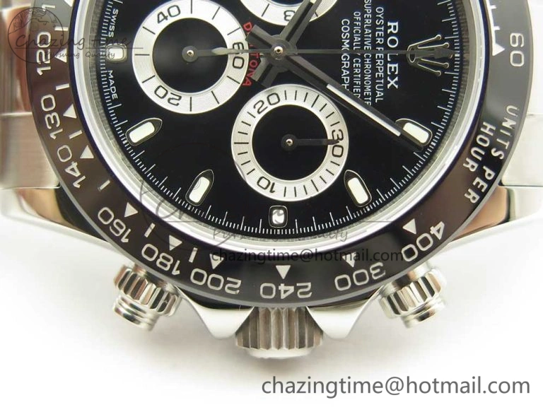 Daytona 116500 JHF Best Edition Ceramic Bezel Black Dial on SS Bracelet A EasyMatch 3267