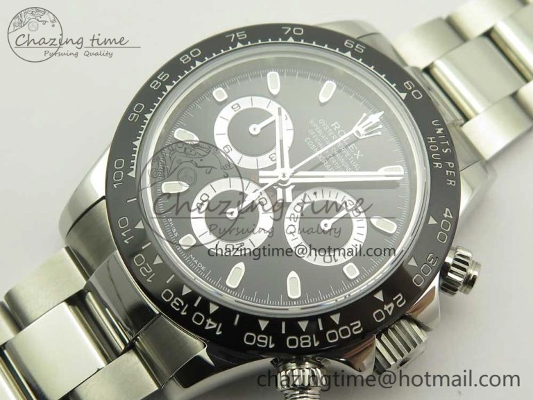 Daytona 116500 JHF Best Edition Ceramic Bezel Black Dial on SS Bracelet A EasyMatch 3267