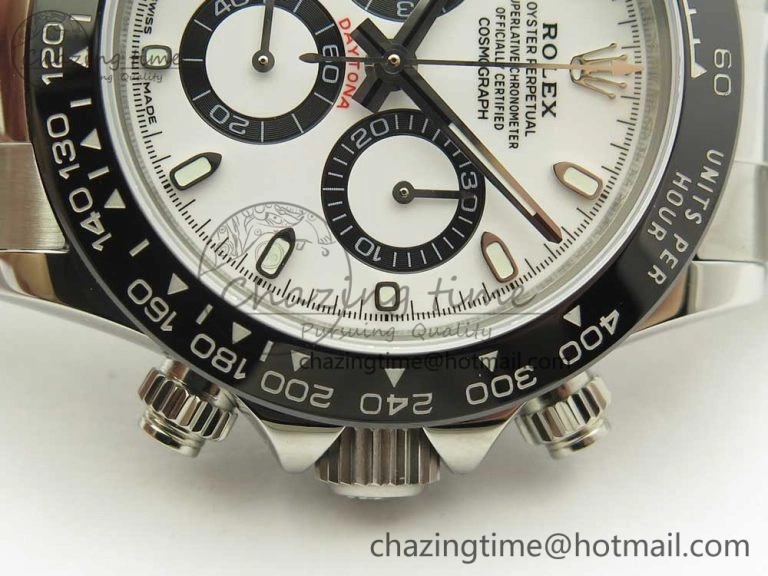 Daytona 116500 JHF Best Edition Ceramic Bezel White Dial on SS Bracelet A Fashionable 3268