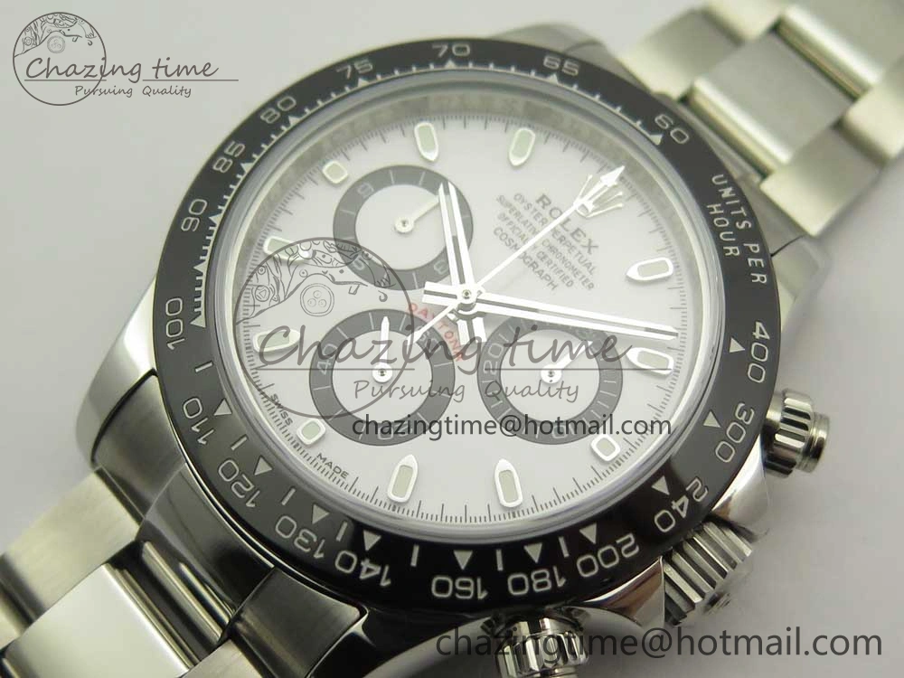 Daytona 116500 JHF Best Edition Ceramic Bezel White Dial on SS Bracelet A Fashionable 3268