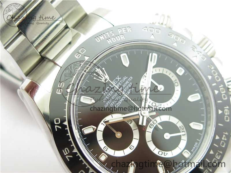 Daytona 116500 Noob 1:1 Best Edition 904L SS Case and Bracelet Black Dial SA4130 V NewStyle 2891