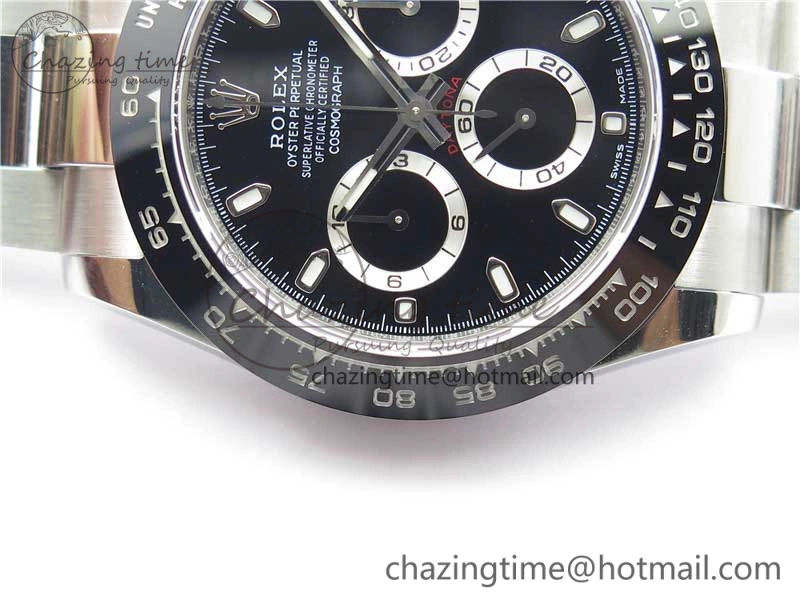 Daytona 116500 Noob 1:1 Best Edition 904L SS Case and Bracelet Black Dial SA4130 V NewStyle 2891