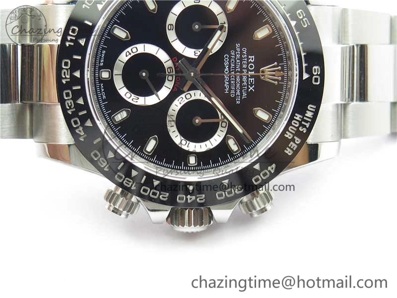 Daytona 116500 Noob 1:1 Best Edition 904L SS Case and Bracelet Black Dial SA4130 V NewStyle 2891
