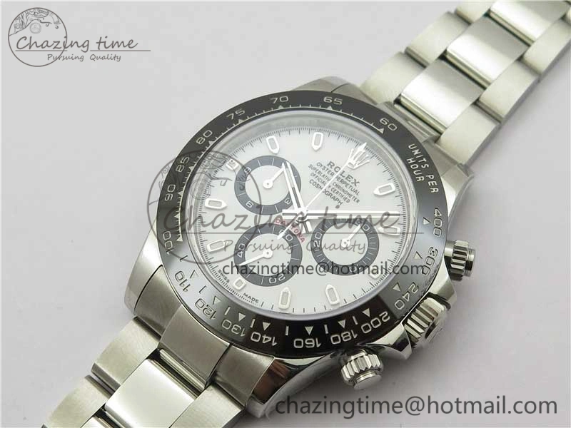 Daytona 116500 Noob 1:1 Best Edition 904L SS Case and Bracelet White Dial SA4130 V Sophisticated 2893