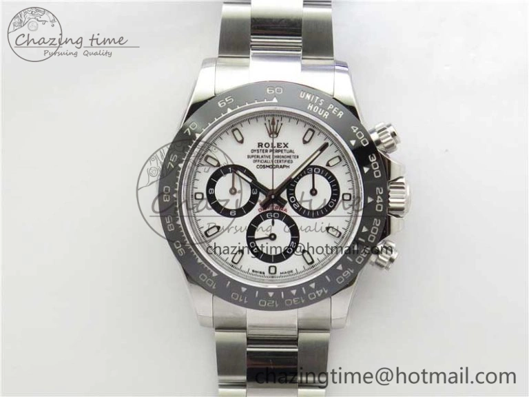 Daytona 116500 Noob 1:1 Best Edition 904L SS Case and Bracelet White Dial SA4130 V Sophisticated 2893