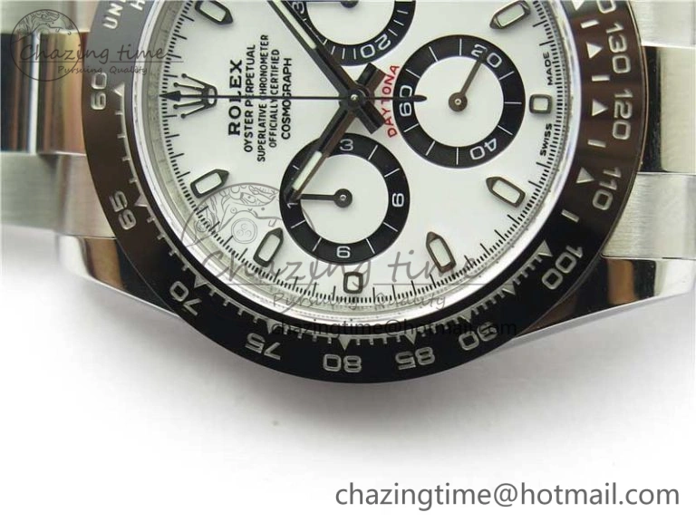 Daytona 116500 Noob 1:1 Best Edition 904L SS Case and Bracelet White Dial SA4130 V Sophisticated 2893