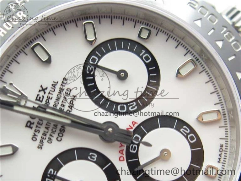 Daytona 116500 Noob 1:1 Best Edition 904L SS Case and Bracelet White Dial SA4130 V Sophisticated 2893