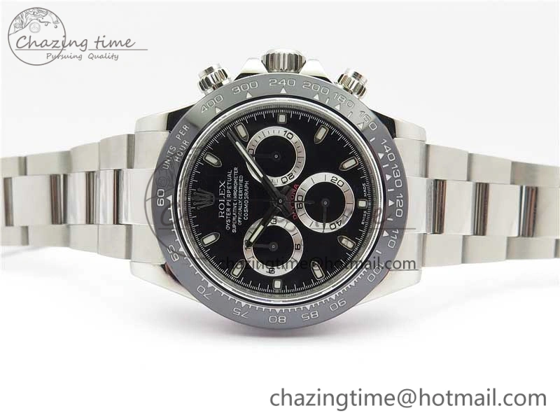 Daytona 116500 Noob 1:1 Best Edition Ceramic Bezel Black Dial on SS Bracelet A Flexible 2982