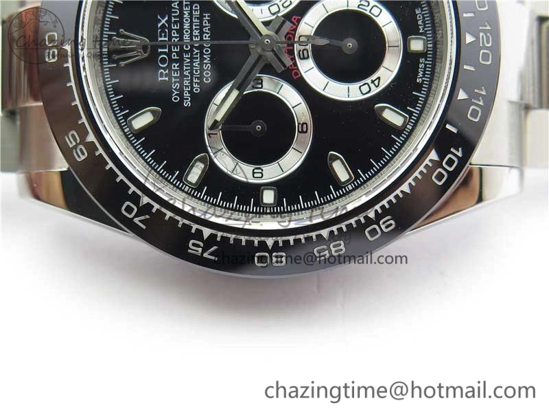 Daytona 116500 Noob 1:1 Best Edition Ceramic Bezel Black Dial on SS Bracelet A Flexible 2982