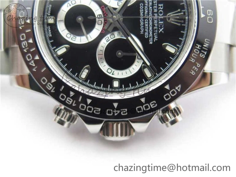 Daytona 116500 Noob 1:1 Best Edition Ceramic Bezel Black Dial on SS Bracelet A Flexible 2982