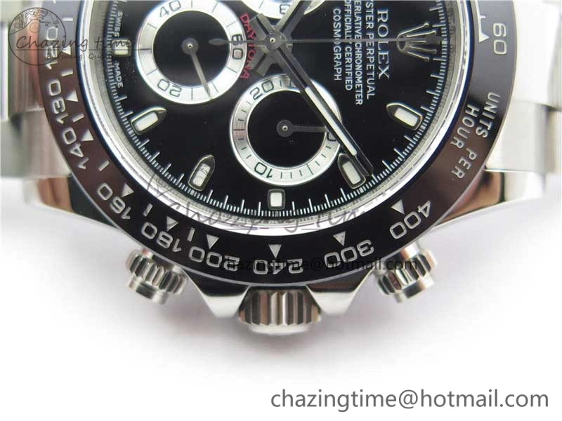Daytona 116500 Noob 1:1 Best Edition Ceramic Bezel Black Dial on SS Bracelet A Flexible 2982
