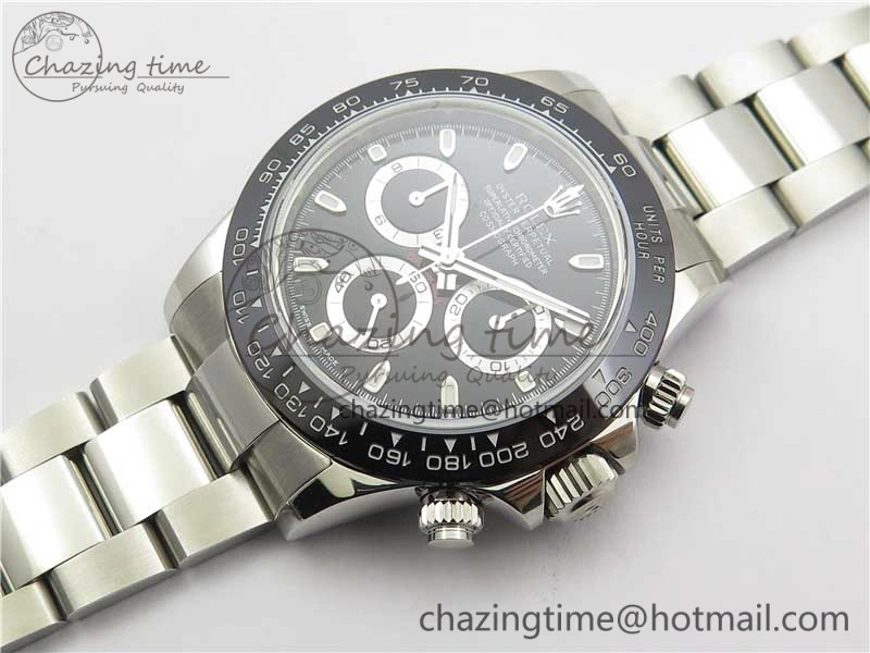 Daytona 116500 Noob 1:1 Best Edition Ceramic Bezel Black Dial on SS Bracelet A Flexible 2982