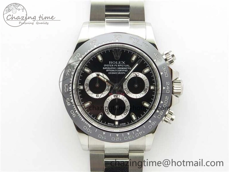 Daytona 116500 Noob 1:1 Best Edition Ceramic Bezel Black Dial on SS Bracelet A Flexible 2982
