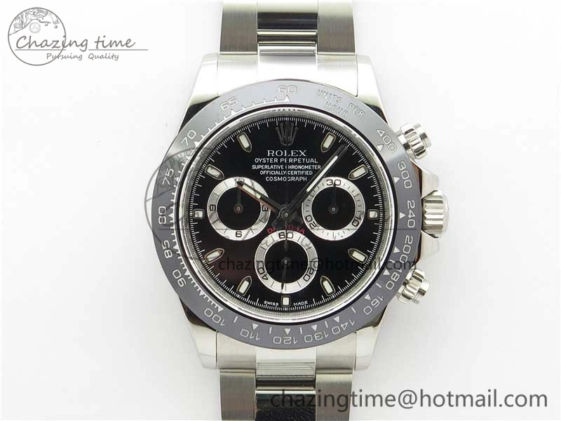 Daytona 116500 Noob 1:1 Best Edition Ceramic Bezel Black Dial on SS Bracelet A Flexible 2982