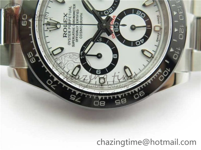Daytona 116500 Noob 1:1 Best Edition Ceramic Bezel White Dial on SS Bracelet A Casual 2980
