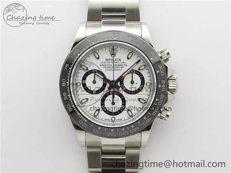 Daytona 116500 Noob 1:1 Best Edition Ceramic Bezel White Dial on SS Bracelet A Casual 2980